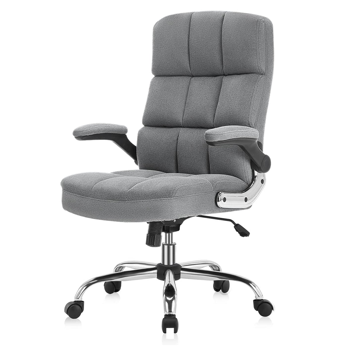 YAMASORO Velvet  Upholstered Fabric Office Computer Desk Chair Thick Padding for Comfort and Ergonomic Design for Lumbar Support