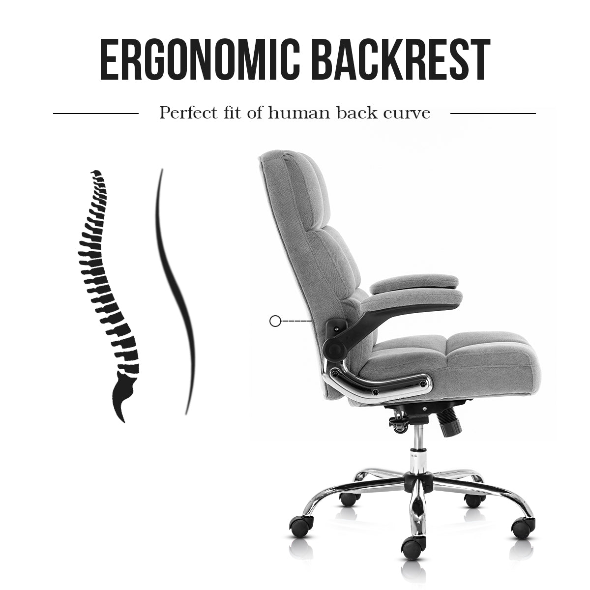 Upholstered Fabric Office Chair Comfortable Computer Chair